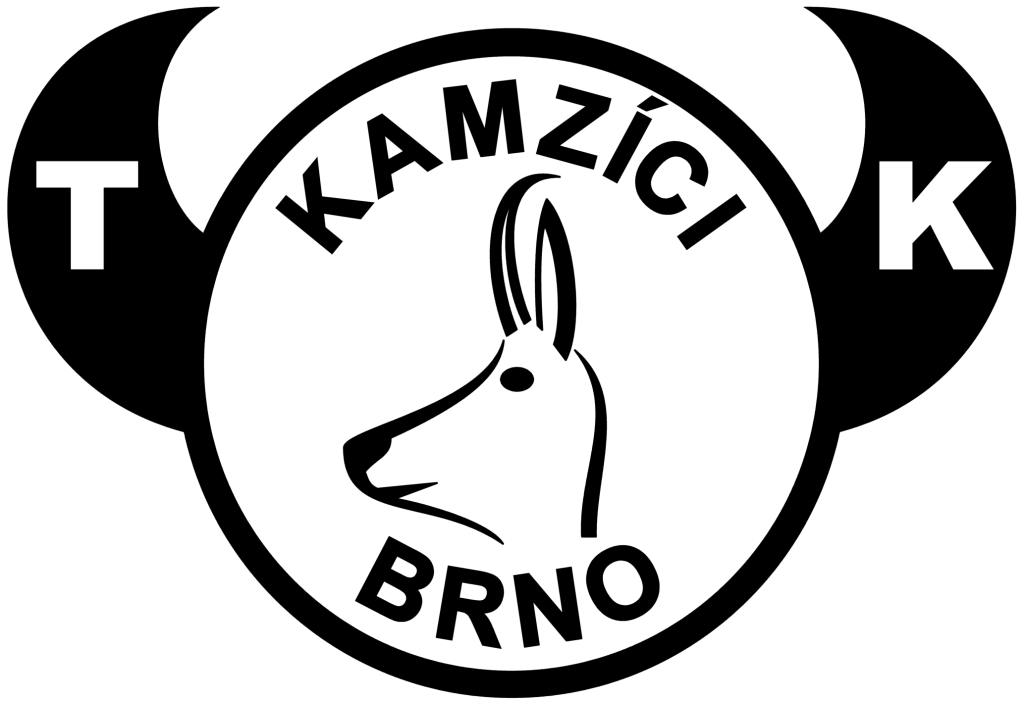 Kamzíci Brno logo černobílé s textem oficiální